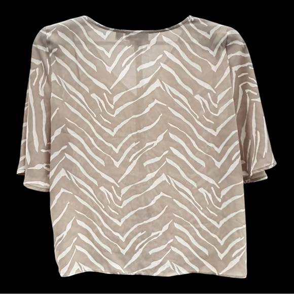 APT. 9 Zebra Print Tie-Front Flutter Sleeve Blouse - Picture 13 of 15